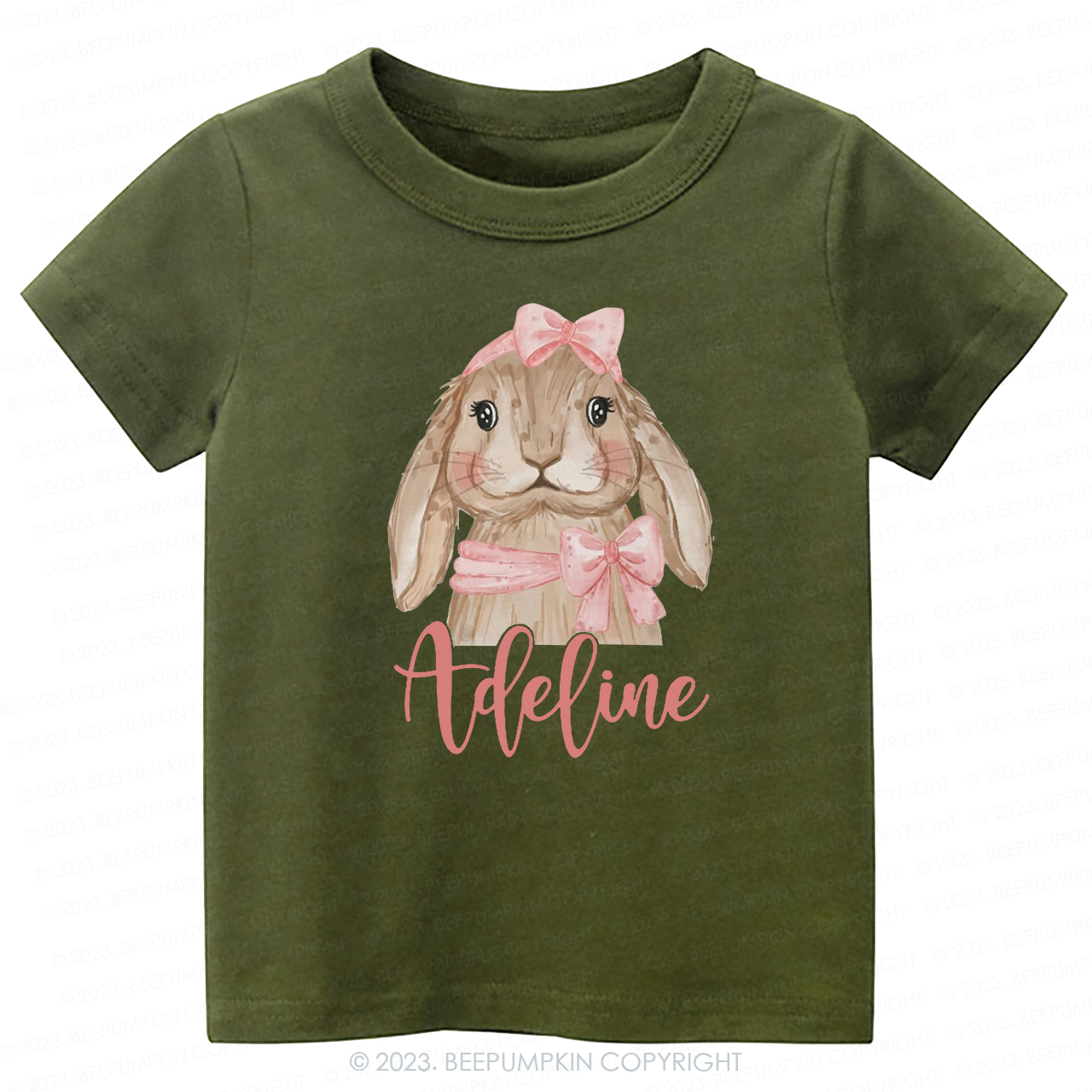Easter Pink Bow Bunny -Toddler Tees