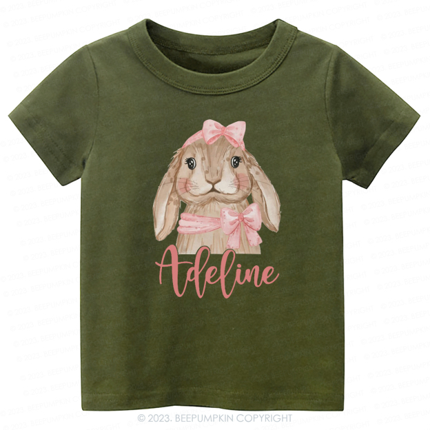 Easter Pink Bow Bunny -Toddler Tees