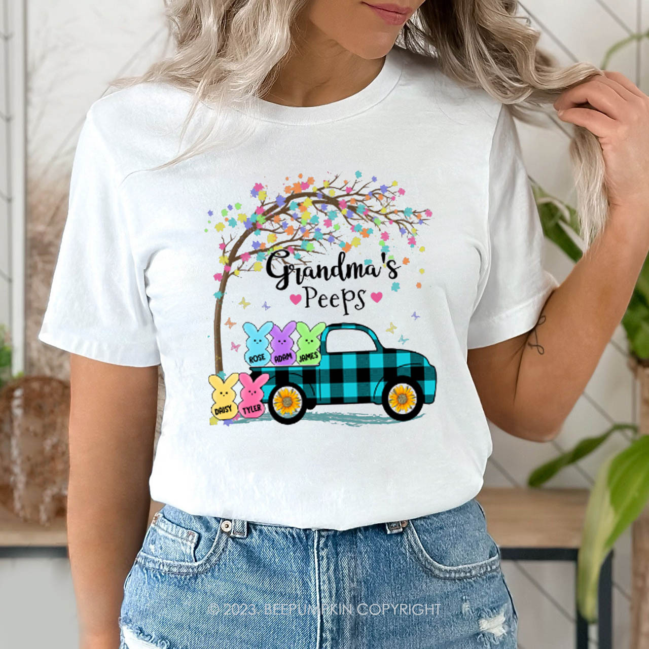 Personalized Grandma Peeps Easter Tees