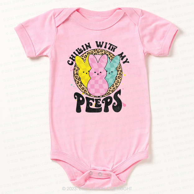 Chillin' with My Peeps Leopard Bodysuit For Baby