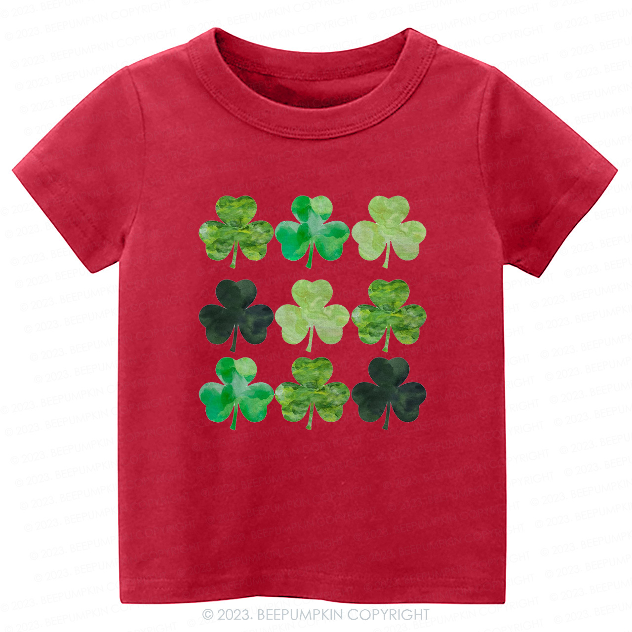 Watercolor Clovers St.Patricks Day-Toddler&Kids Tees