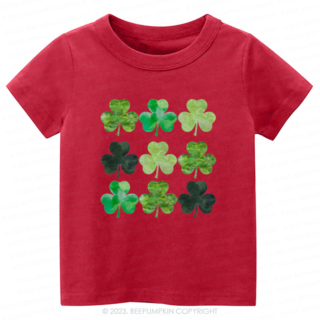 Watercolor Clovers St.Patricks Day-Toddler&Kids Tees