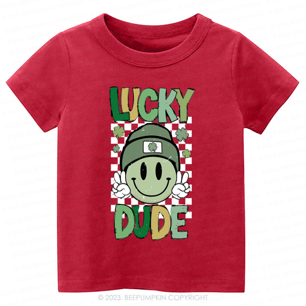 Retro Lucky Dude St.Patricks Day-Toddler&Kids Tees
