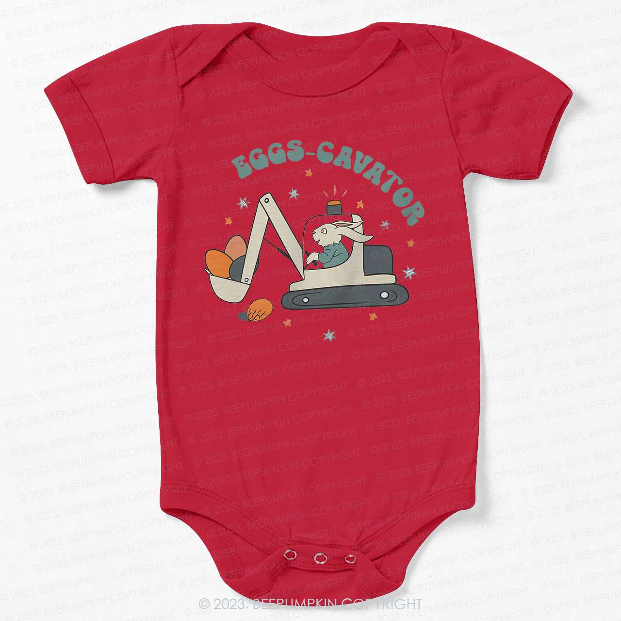 Eggs Cavator Construction Easter Bodysuit For Baby
