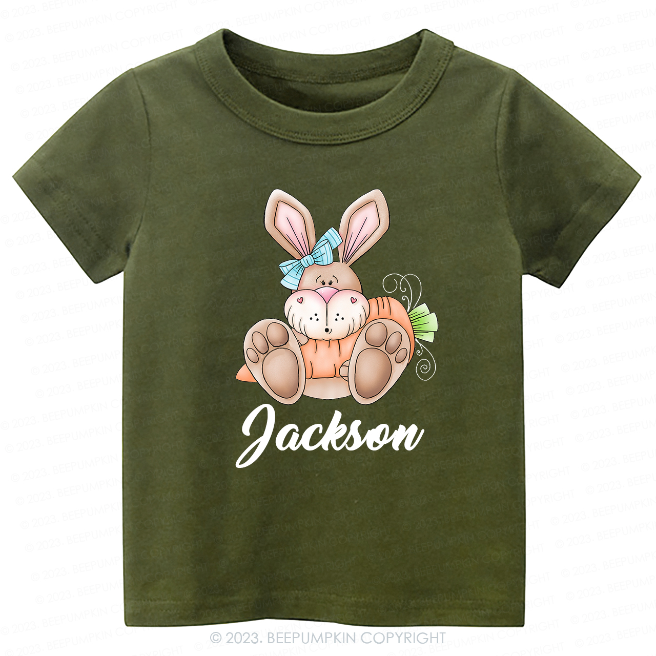 Spring Bunny Rabbit with Carrot Easter Toddler Tees