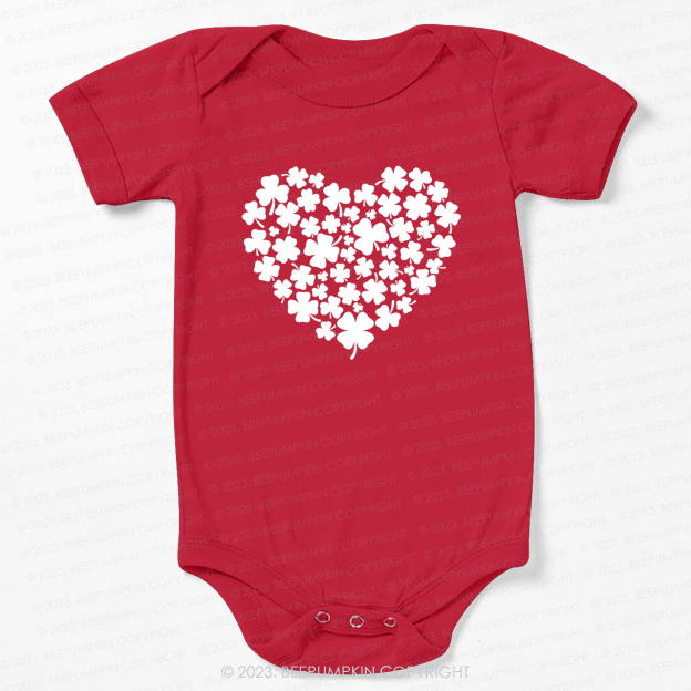 Shamrock Heart St.Patricks Day Bodysuit For Baby