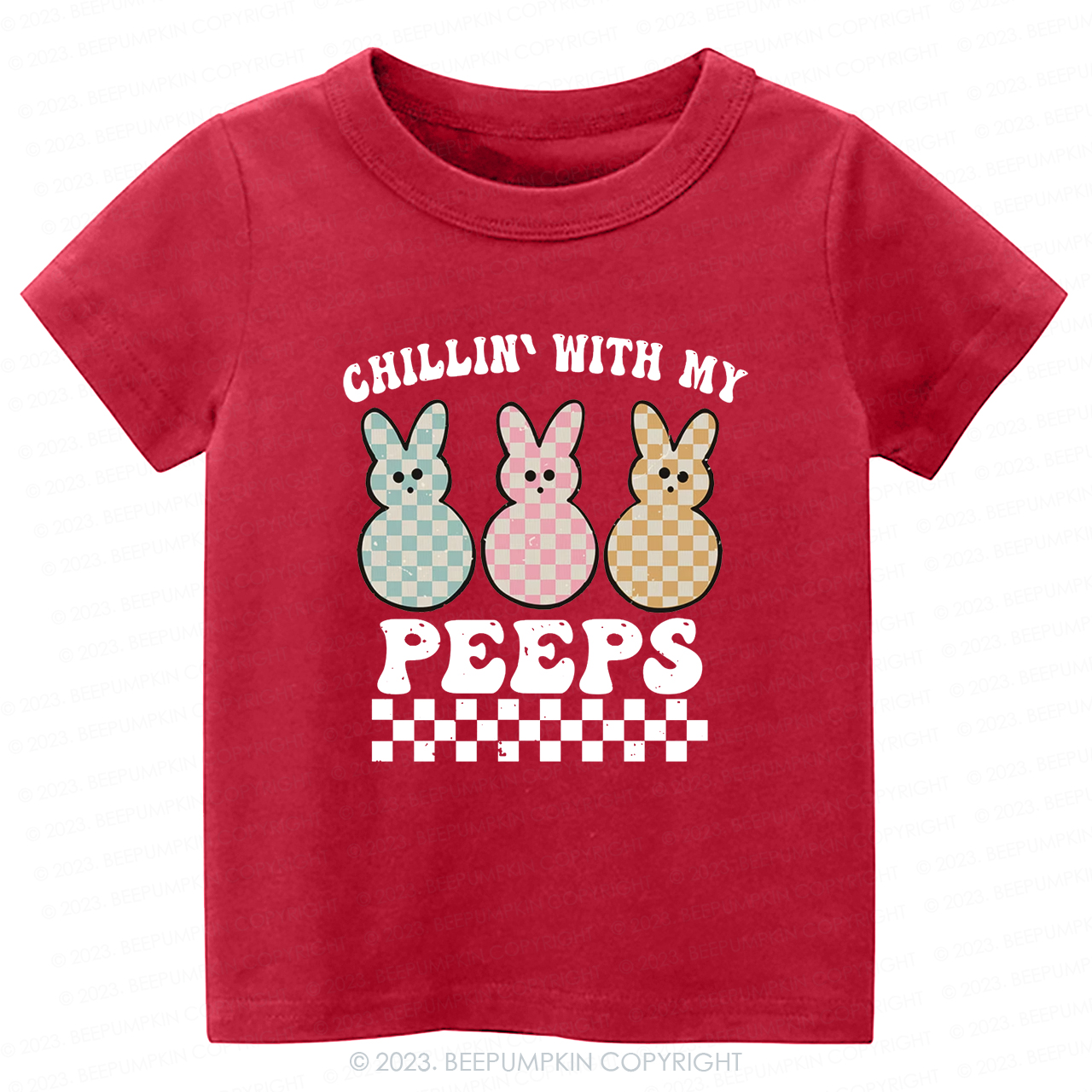 Retro Kids Easter Shirt - Chillin' With My Peeps