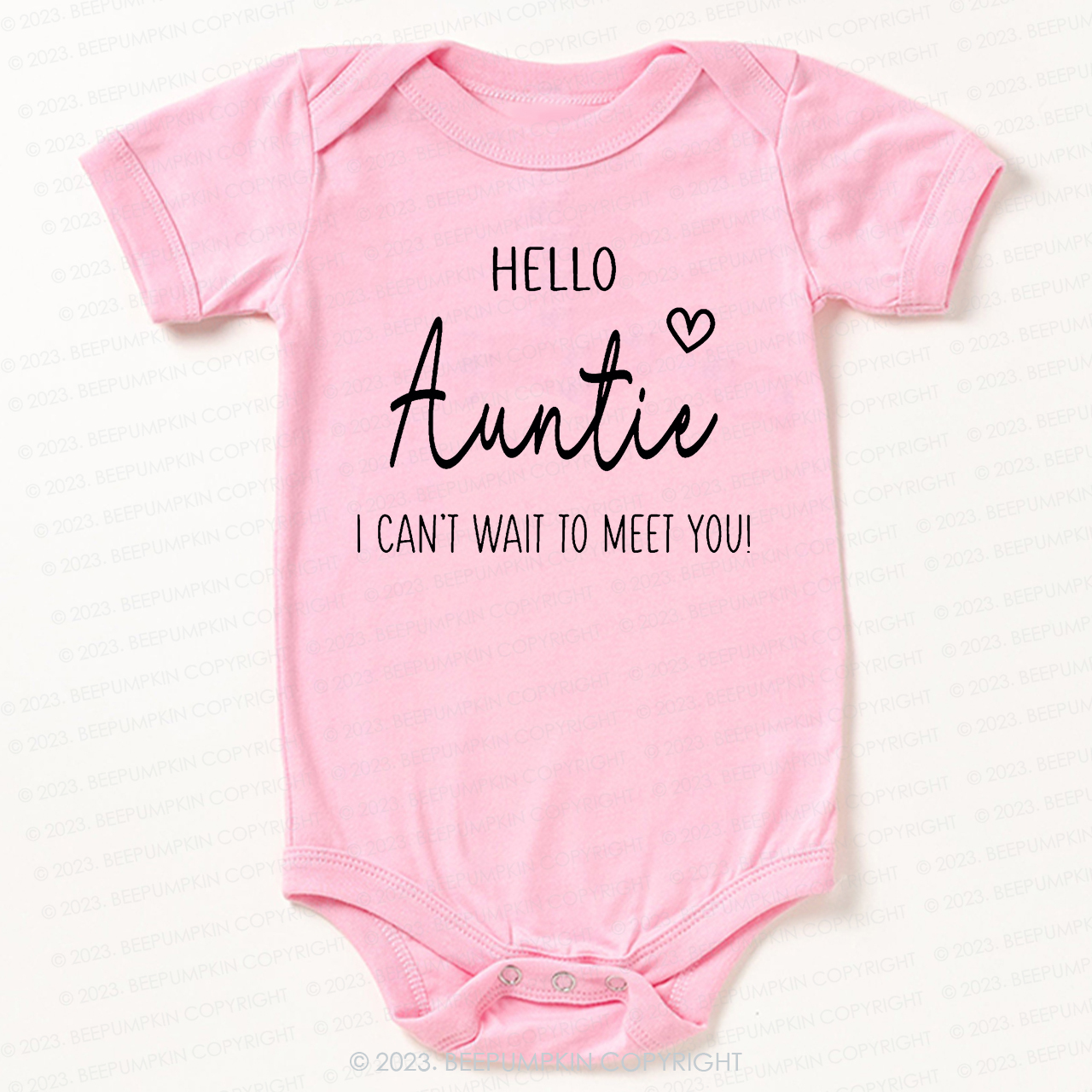 Hello Auntie I Can't Wait To Meet You Bodysuit For Baby
