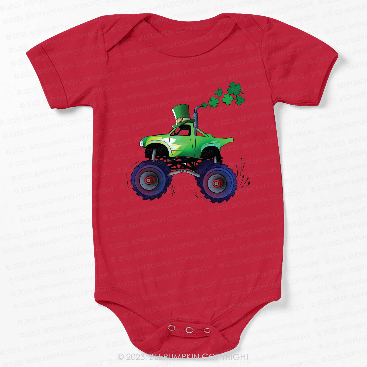 Pretty Lucky Clover St.Patricks Day Bodysuit For Baby