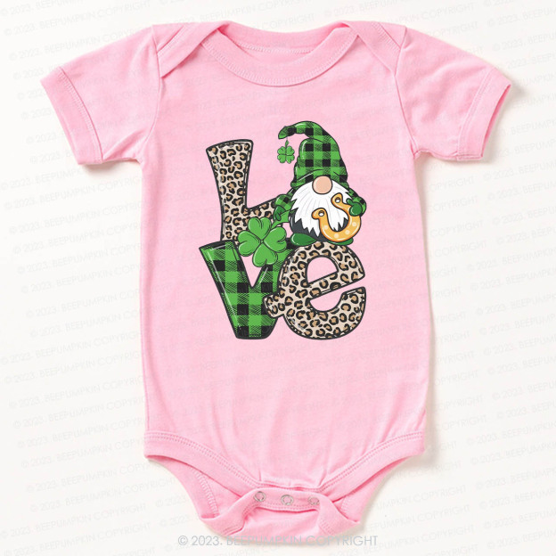 Love Gnomes St.Patricks Day Bodysuit For Baby