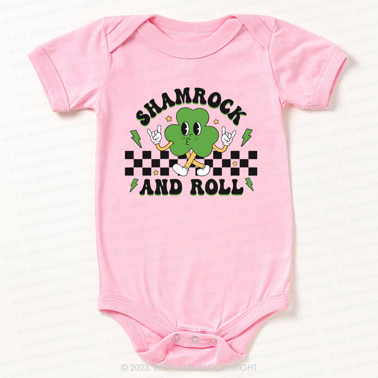 Shamrock And Roll St.Patricks Day Bodysuit For Baby