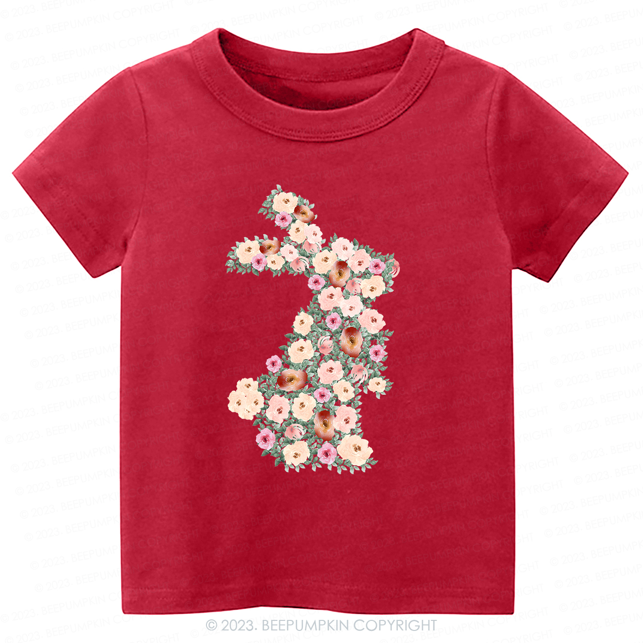 Spring Floral Bunny Easter-Toddler Tees