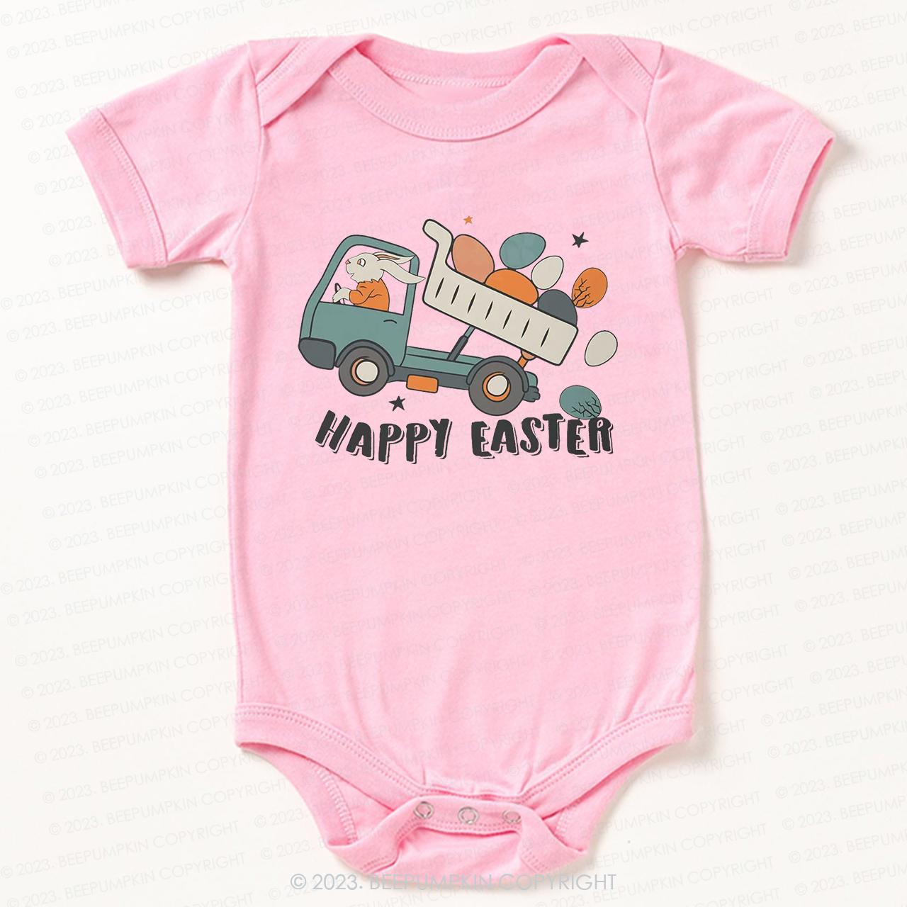 Easter Dumper Truck Construction Bodysuit For Baby