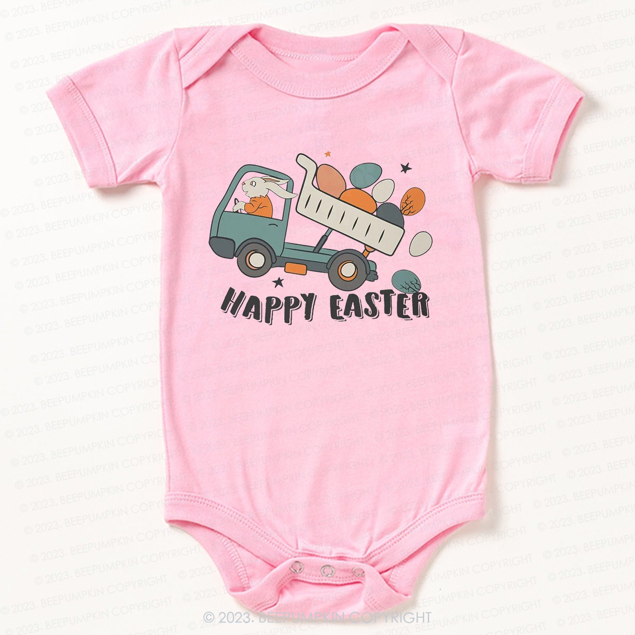 Easter Dumper Truck Construction Bodysuit For Baby