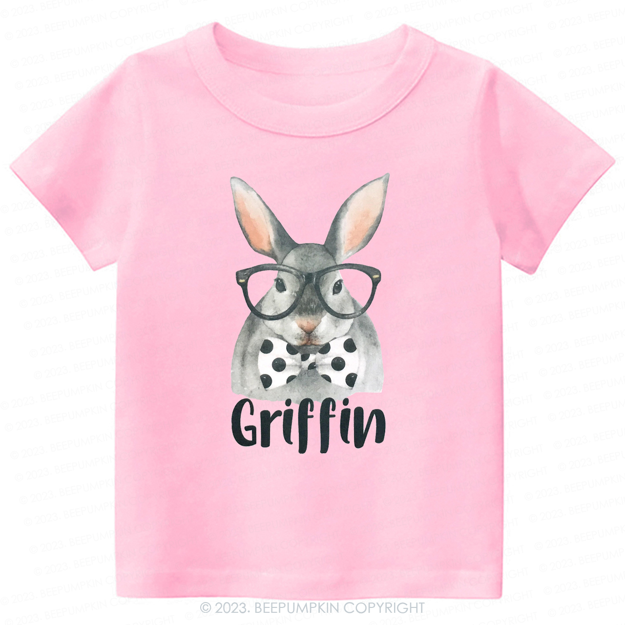 Personalized Easter Raglan Hipster Bunny -Toddler Tees