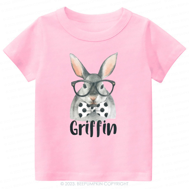 Personalized Easter Raglan Hipster Bunny -Toddler Tees