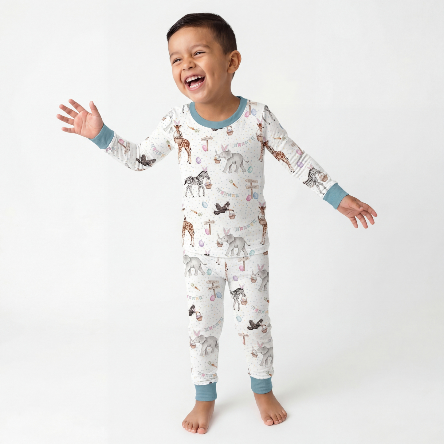 Easter Wildlife Park Two-Piece Pajama Set For Kids