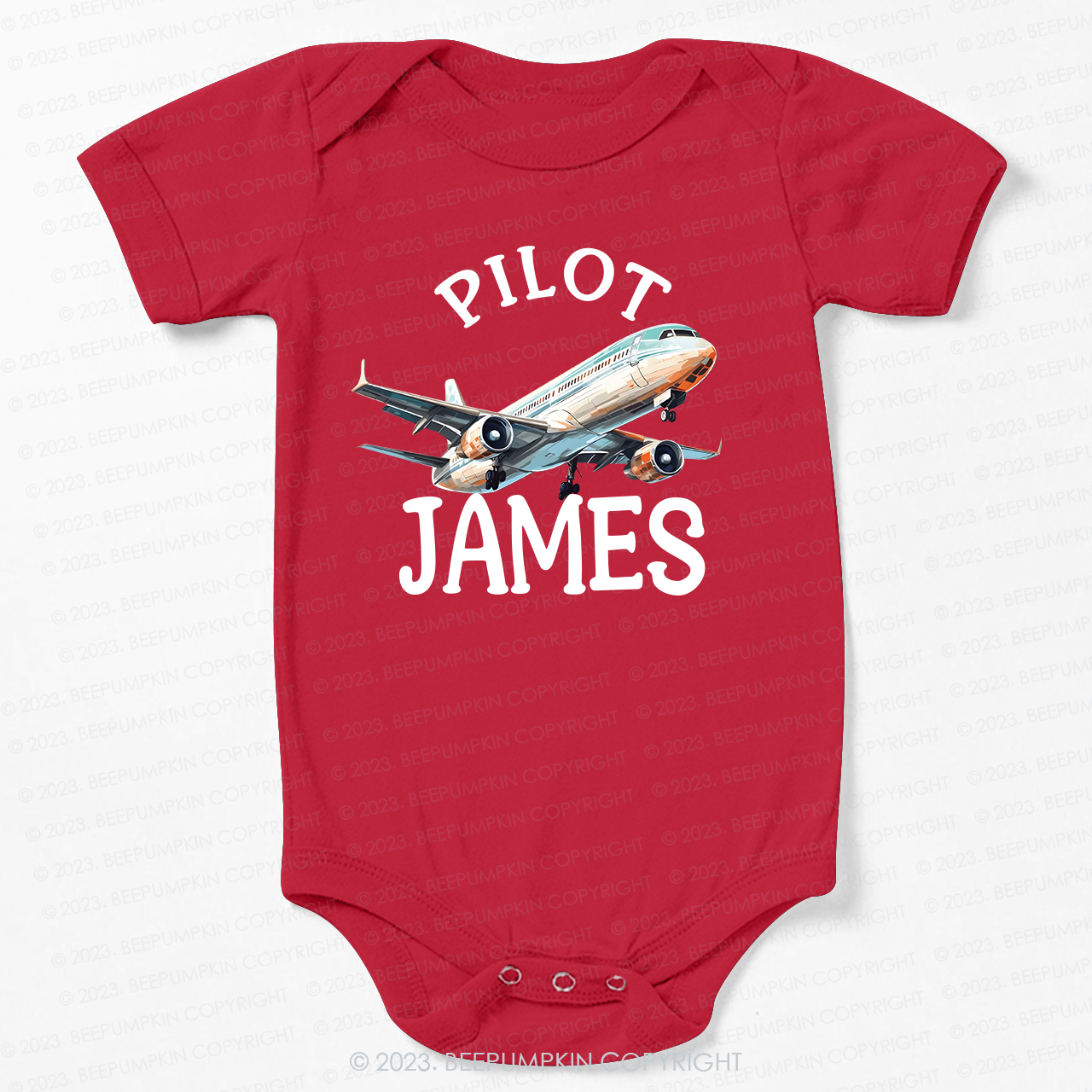 Custom Name Pilot Bodysuit For Baby