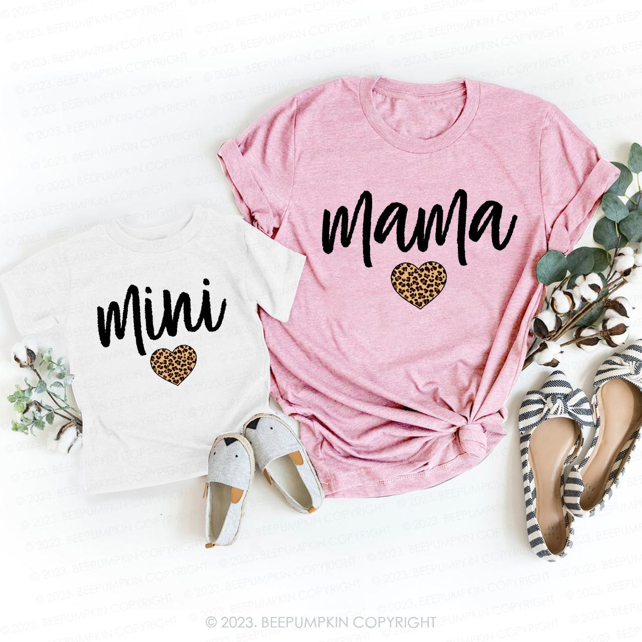 Leopard Heart MAMA&MINI Matching T-Shirt