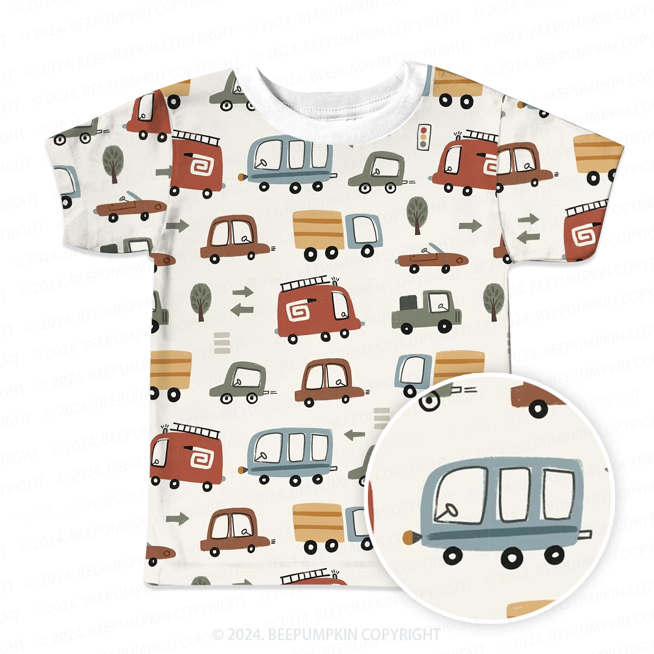Urban Traffic Scenario All Over Print Kids Tees