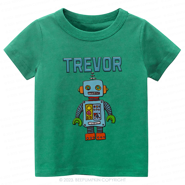 Personalized Robot Theme Kids Shirt