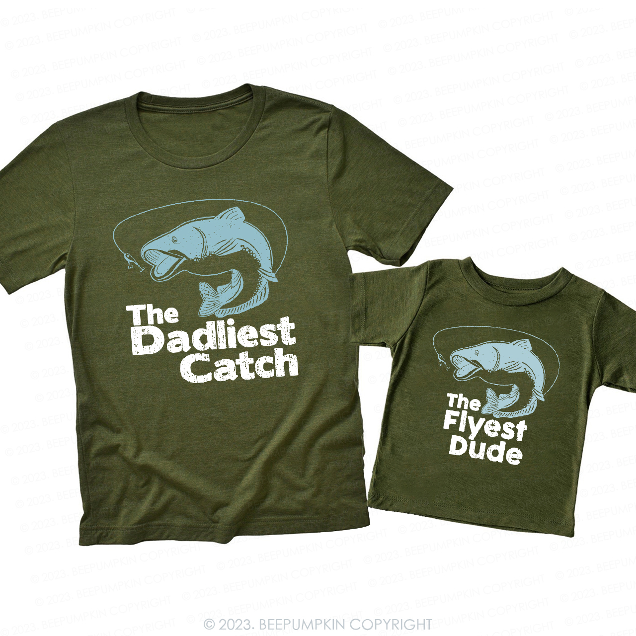 Funny Gift Fishing Dad & Me Matching T-Shirts