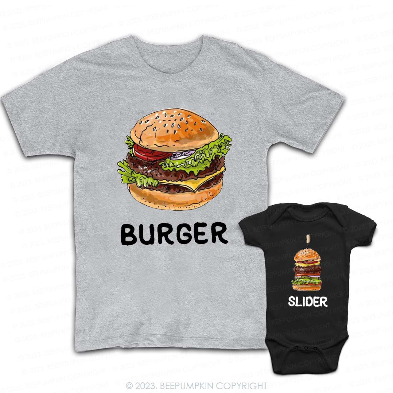 Burger And Slider Dad & Me Matching T-Shirts