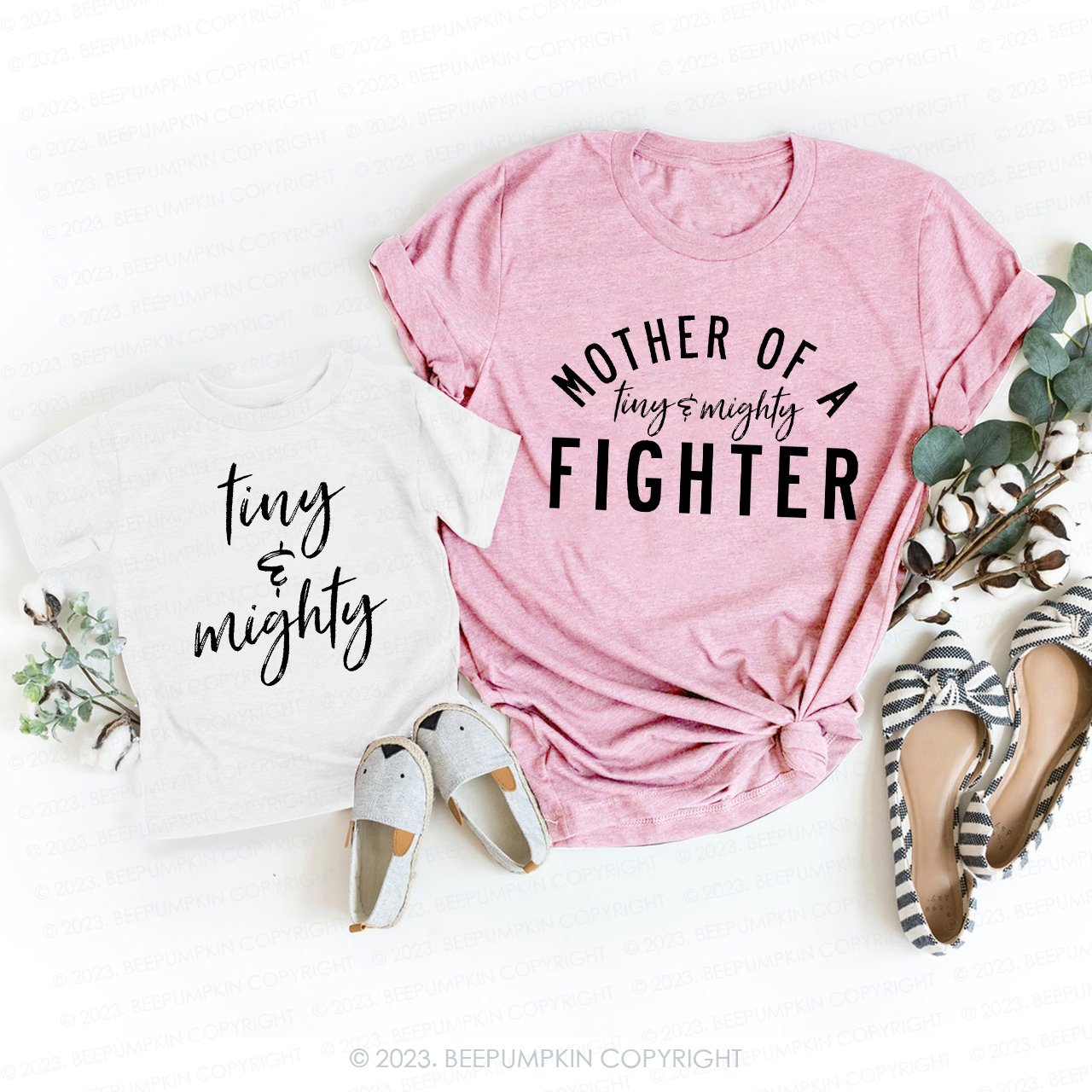 Mother Of A Tiny And Mighty Fighter T-Shirts For Mom&Me
