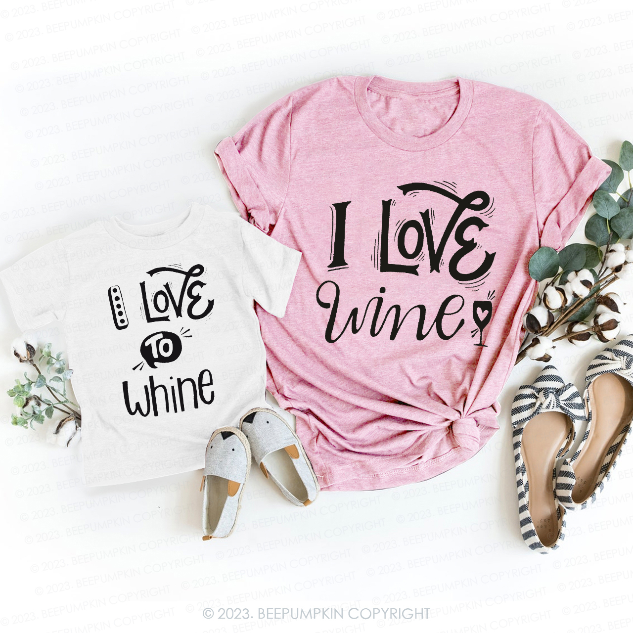 I Love Wine I Love To Whine T-Shirts For Mom&Me