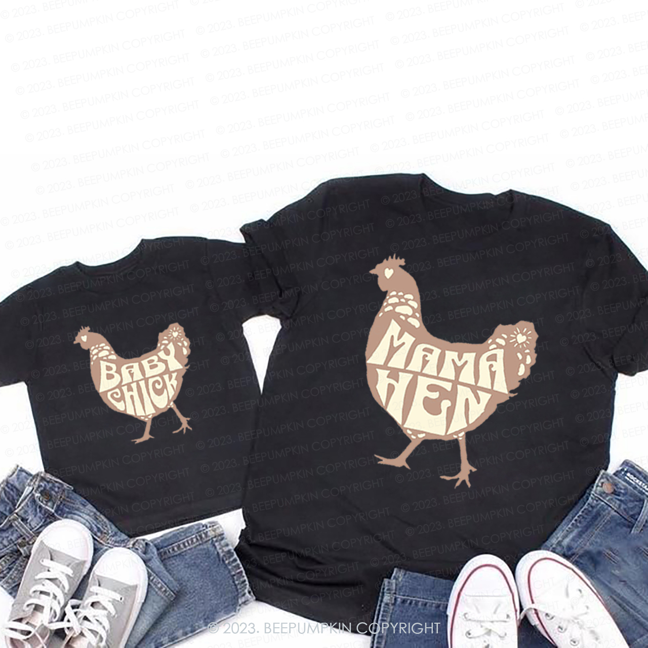 Mama And Mini Chicken T-Shirts For Mom&Me