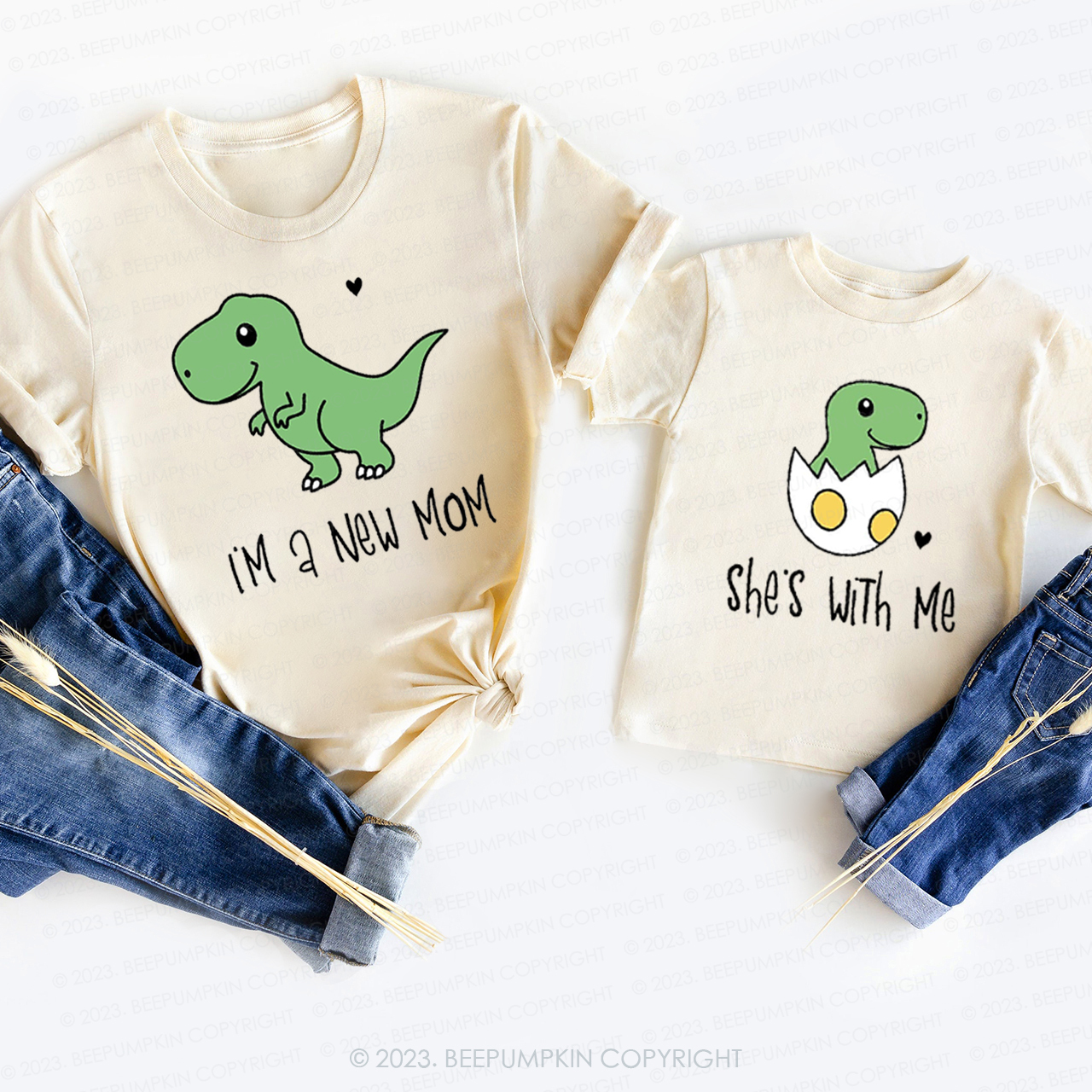 I'm A New Mom, She's With Me T-Shirts For Mom&Me