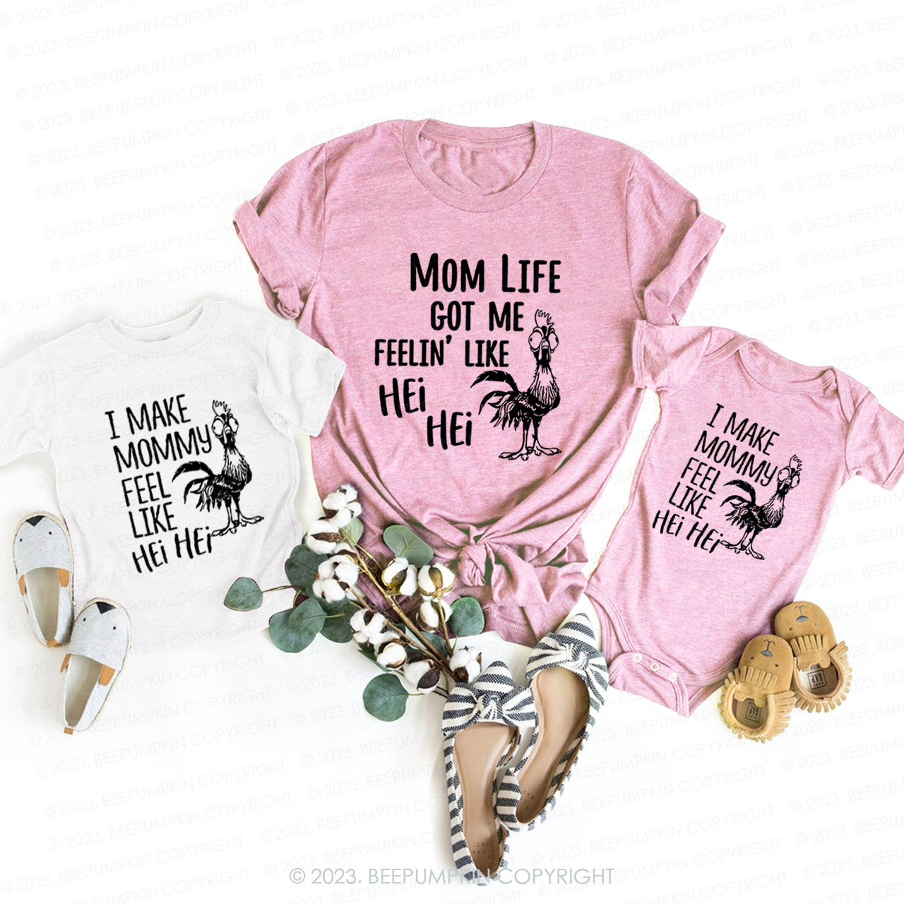 Mom Life Got Me Feelin' Like Hei Hei T-Shirts For Mom&Me