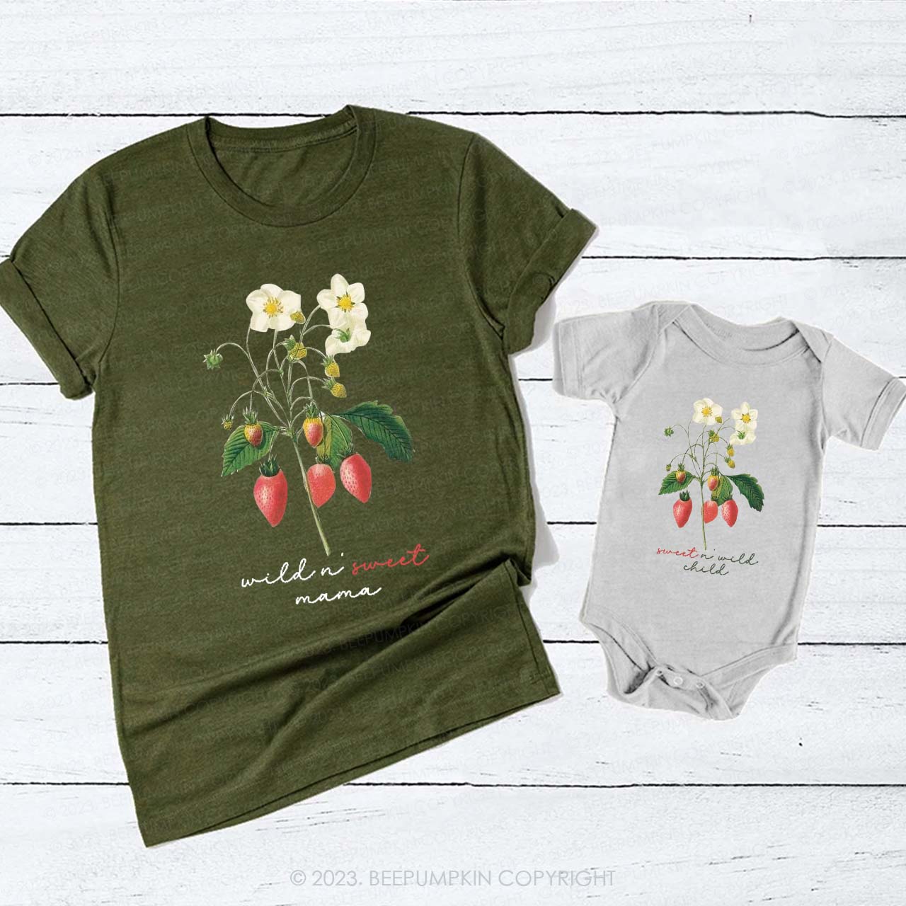 Strawberry Sweet N Wild T-Shirts For Mom&Me