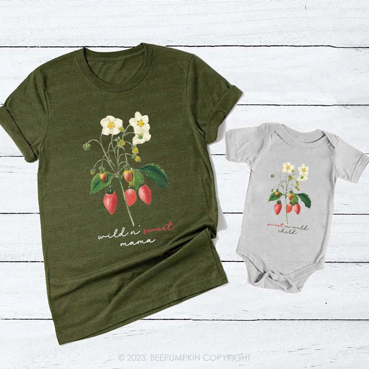 Strawberry Sweet N Wild T-Shirts For Mom&Me
