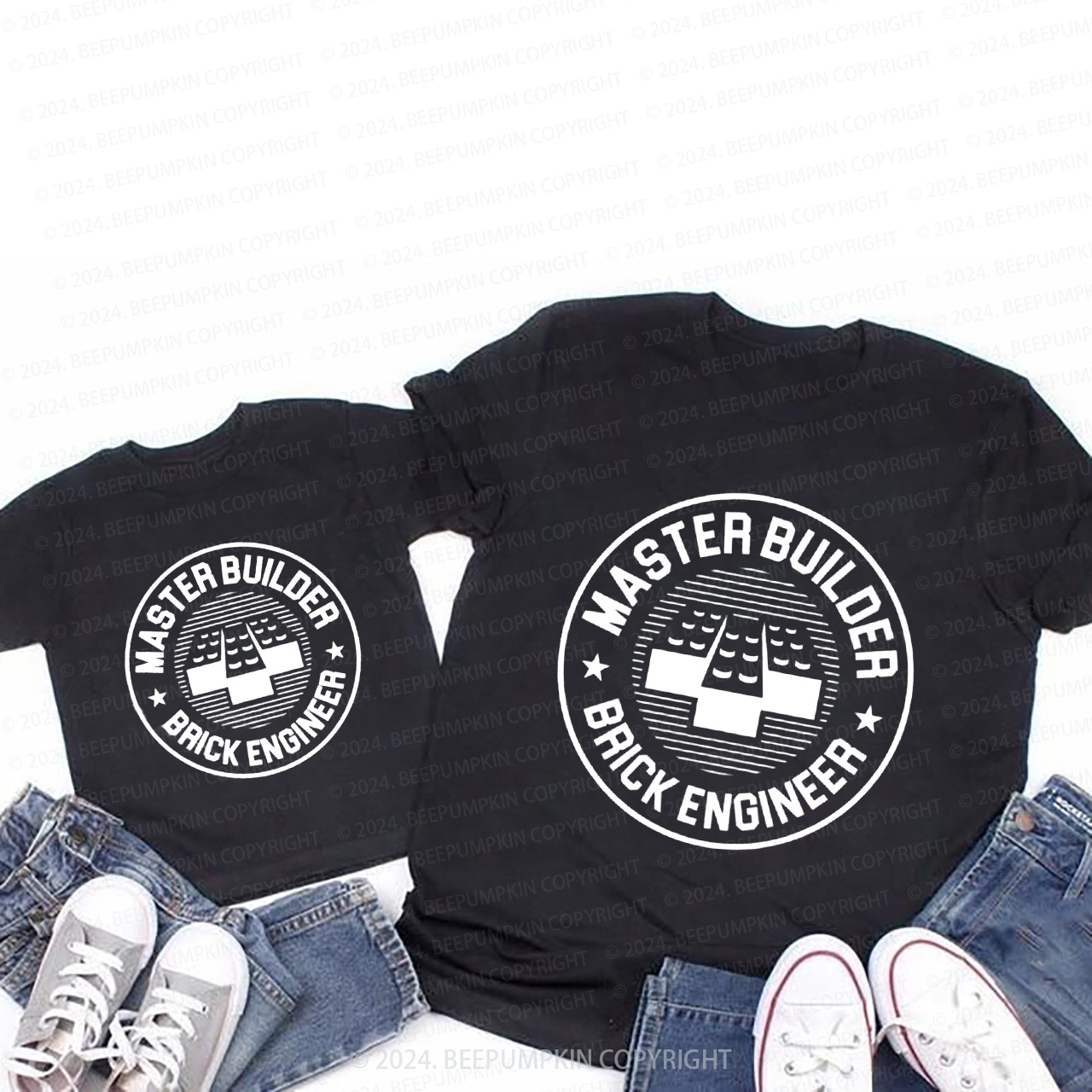 Master Builder Brick Engineer T-Shirts For Mom&Me