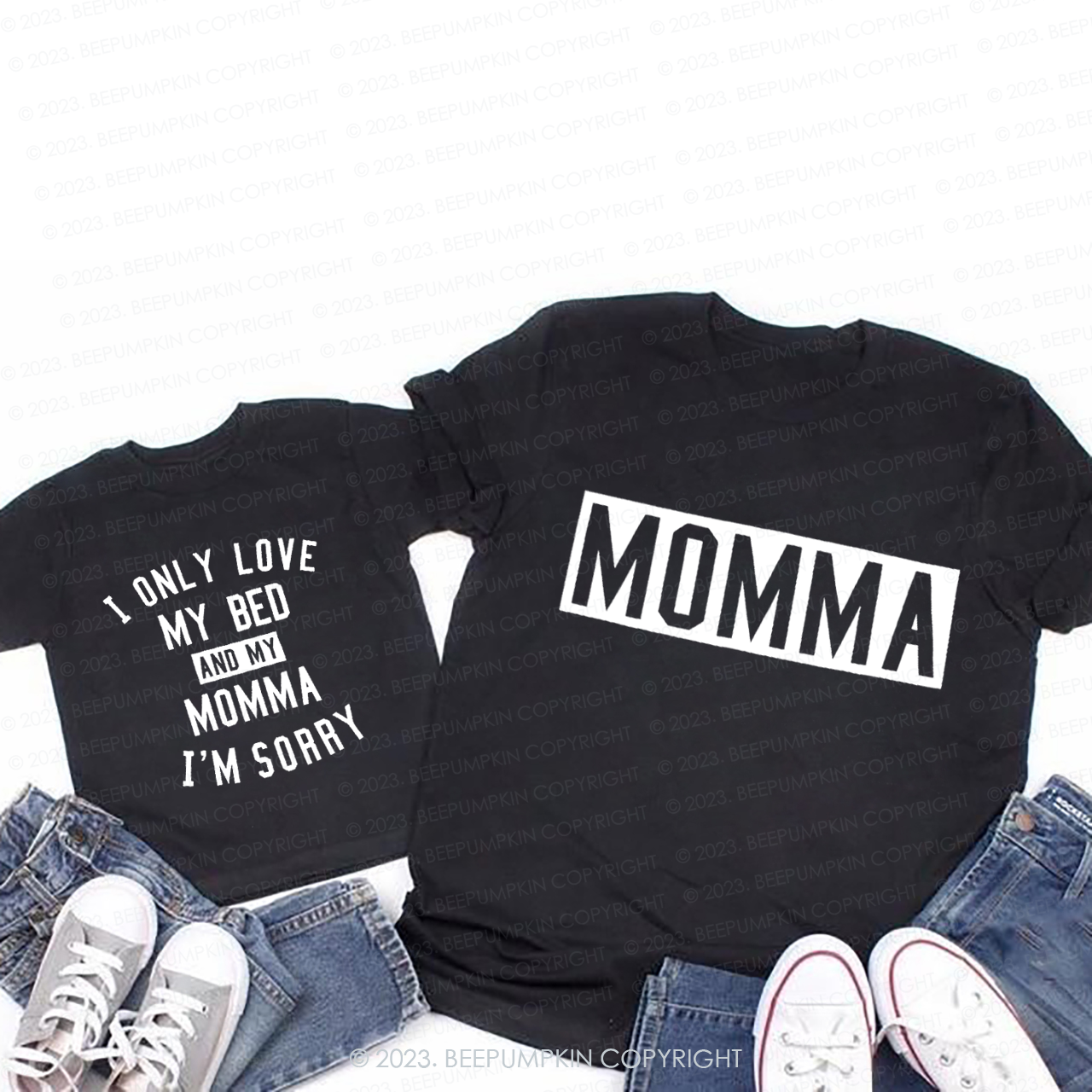 Only Love My Bed And My Momma T-Shirts For Mom&Me