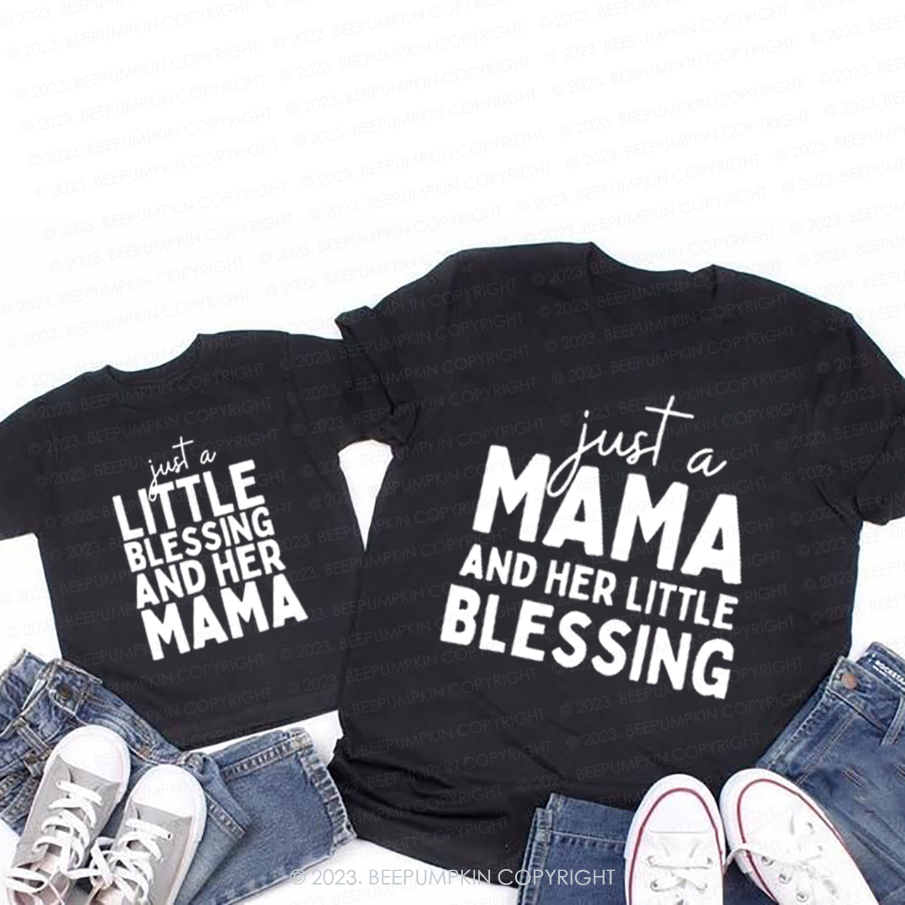 Just A Mama And Little Blessings T-Shirts For Mom&Me