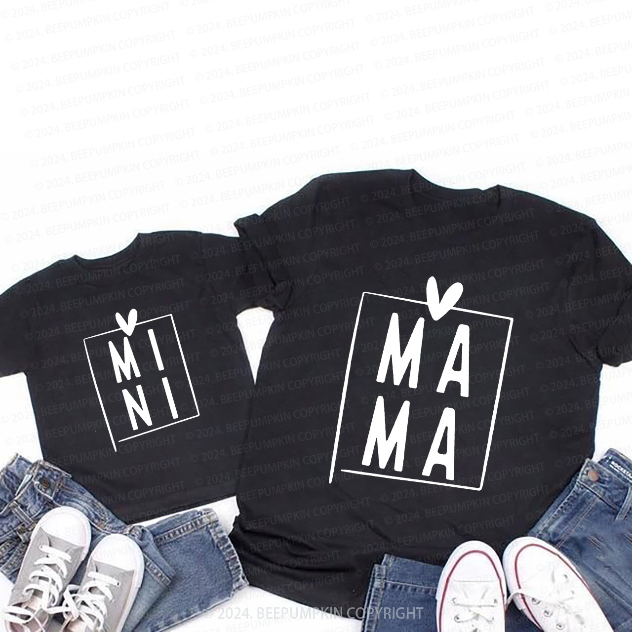 Square Hearts T-Shirts For Mom&Me