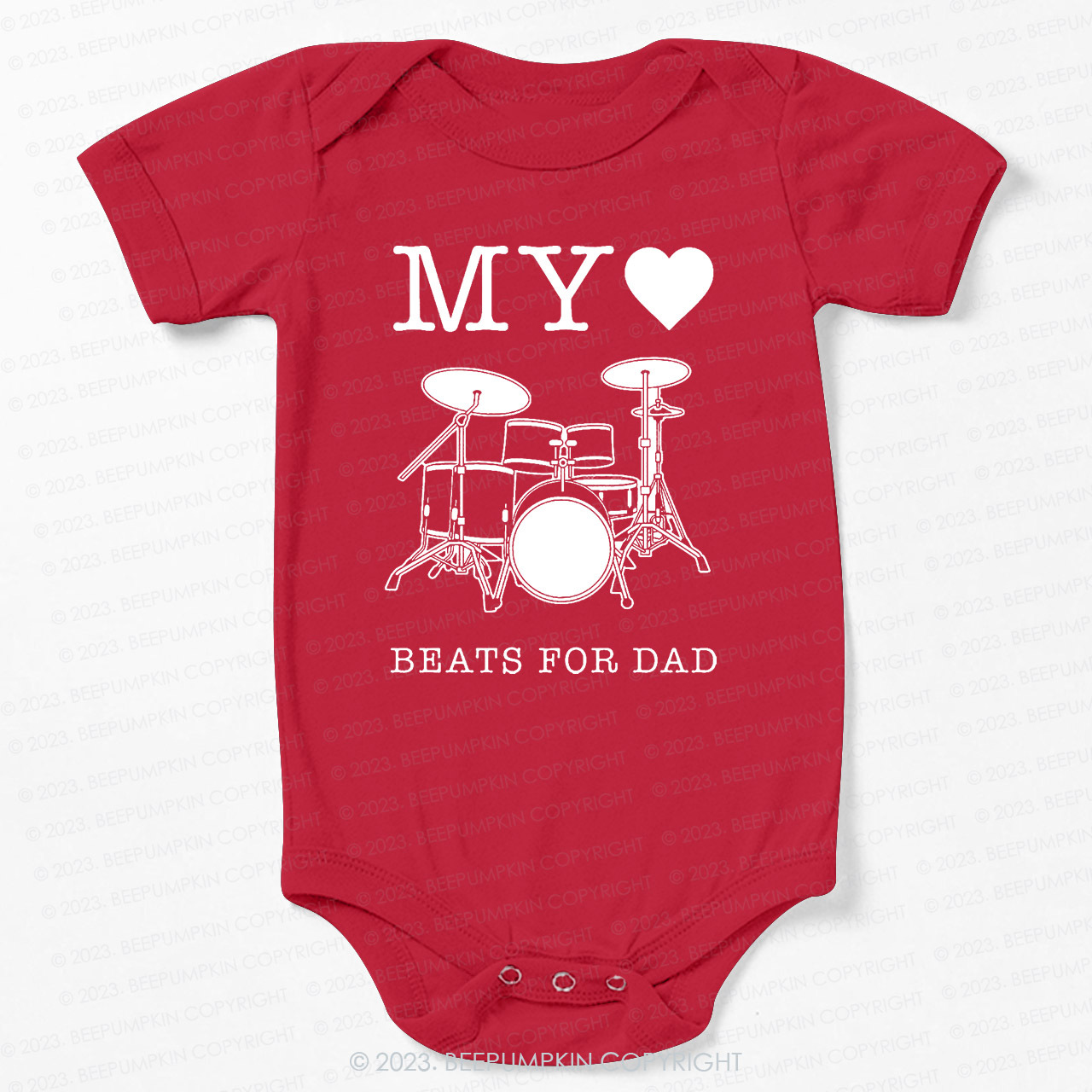 My Heart Beats For Dad Bodysuit For Baby