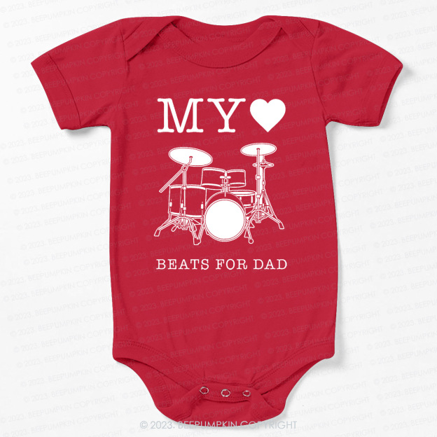 My Heart Beats For Dad Bodysuit For Baby