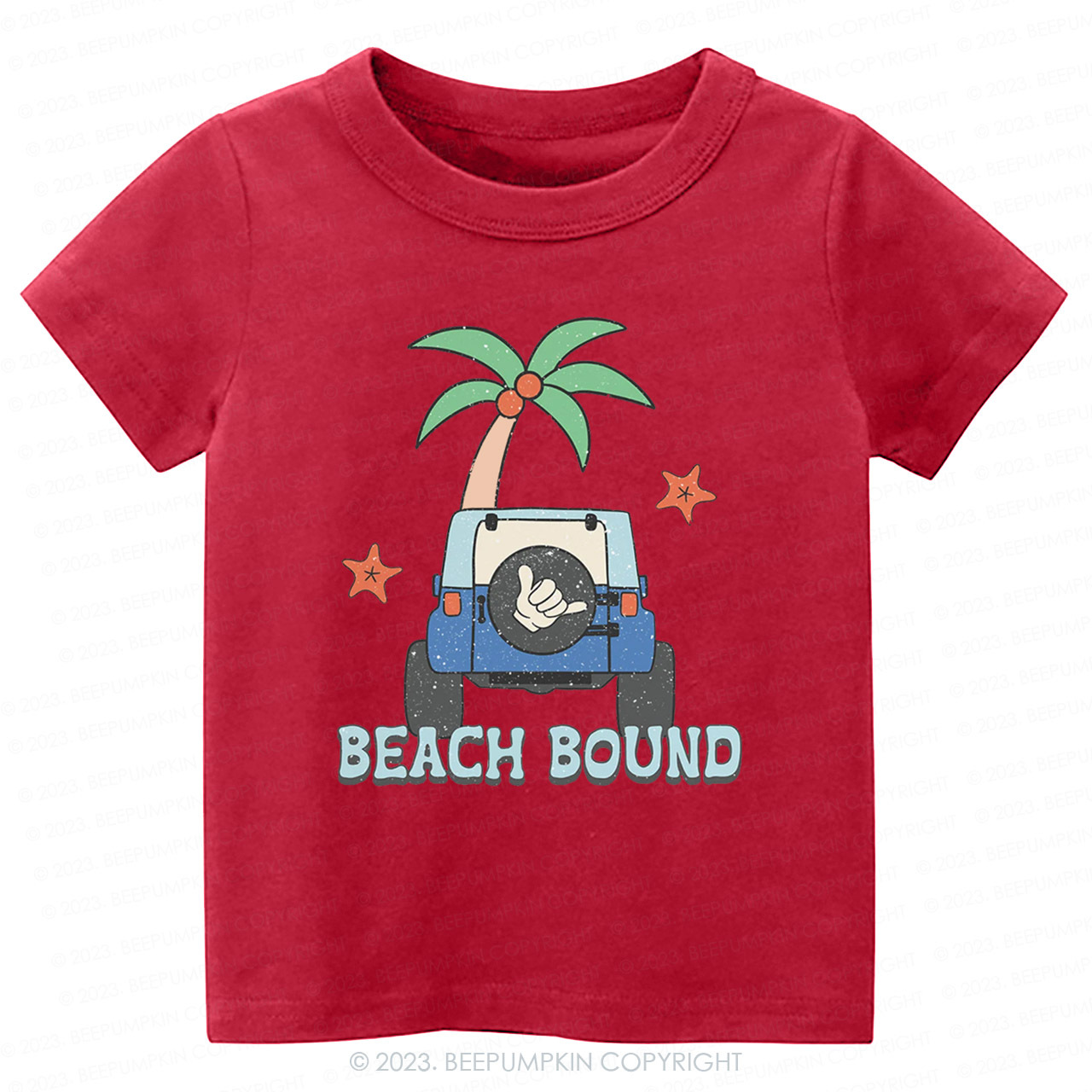 Beach Bound Car And Tree Kids Shirt