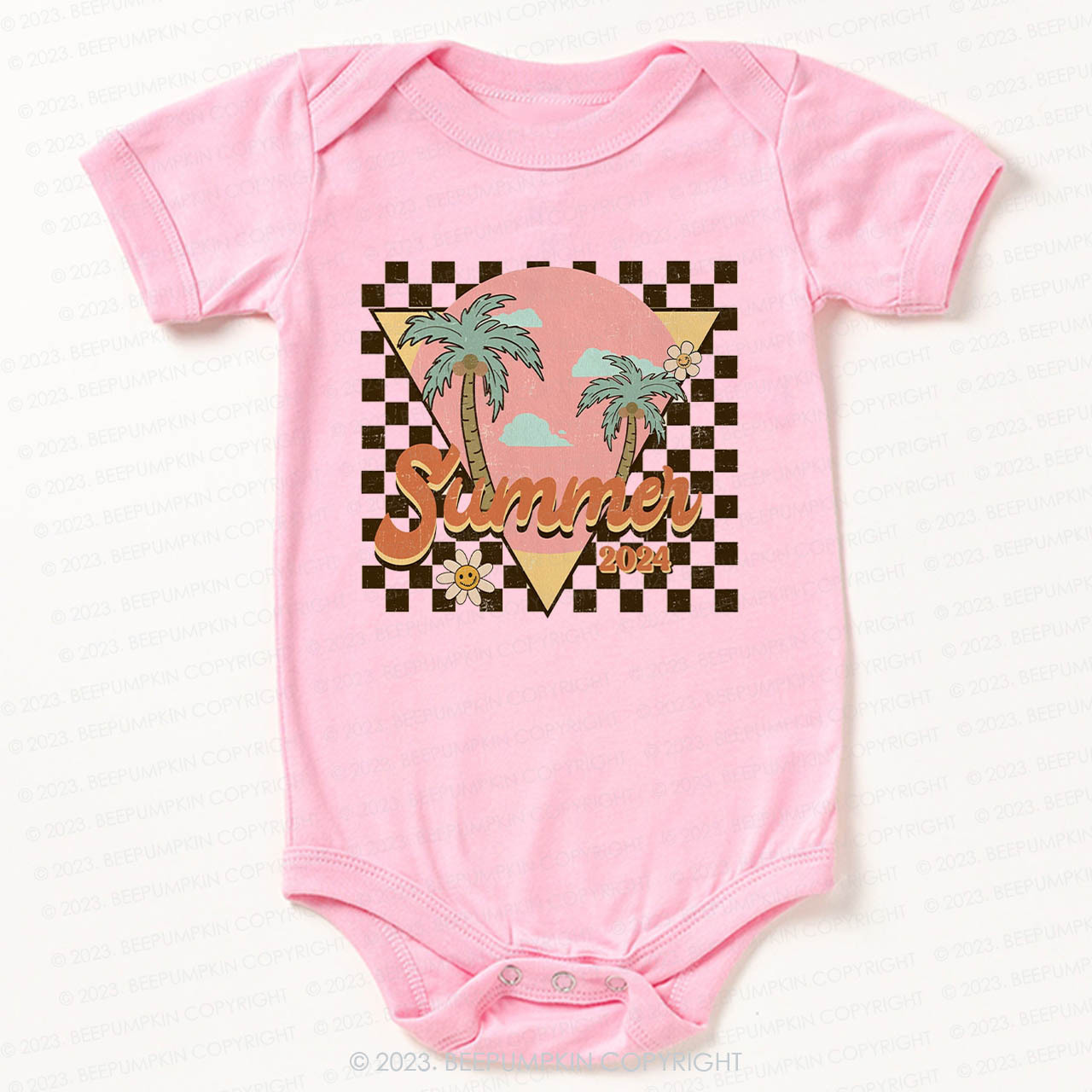 Retro Summer 2024 Palm Tree Bodysuit For Baby