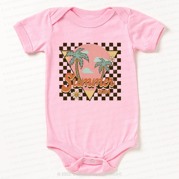 Retro Summer 2024 Palm Tree Bodysuit For Baby