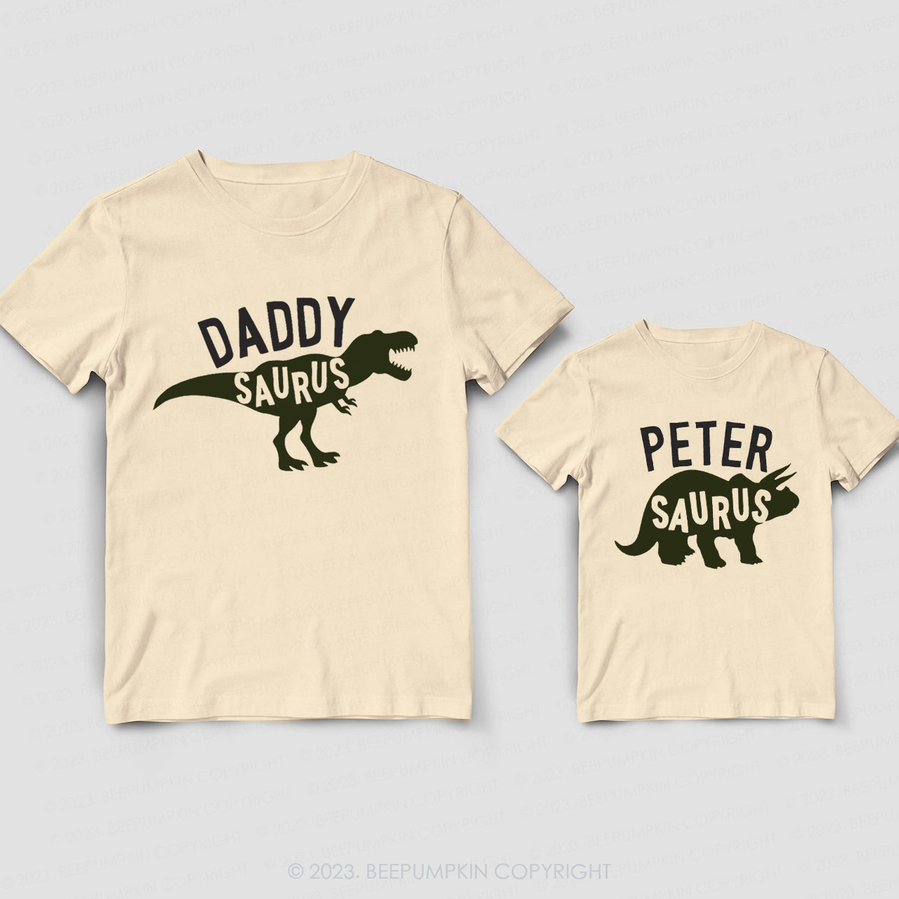 Cute Dinosaur Daddy And Me Matching Shirt