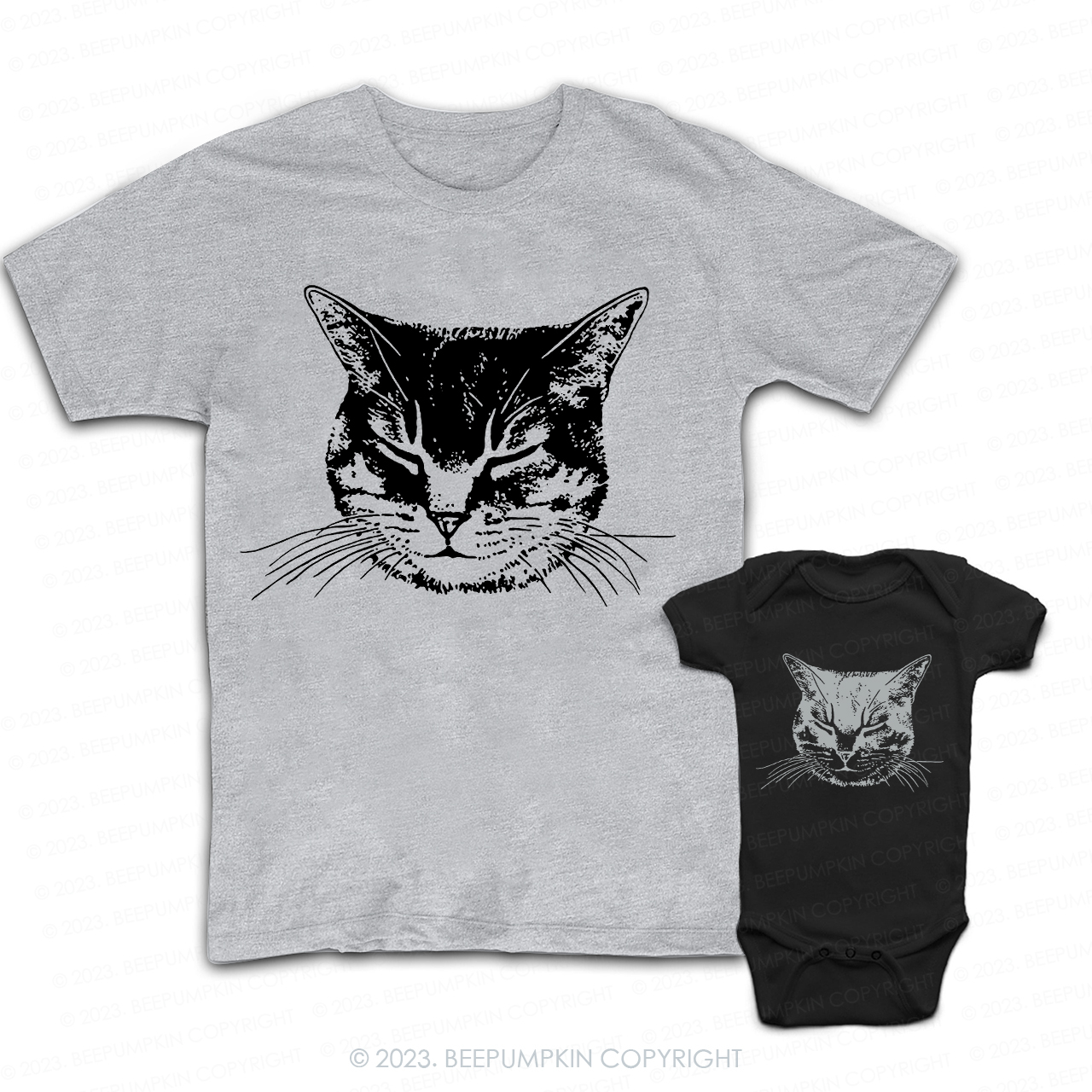 Cute Cat Daddy And Me Matching Shirt