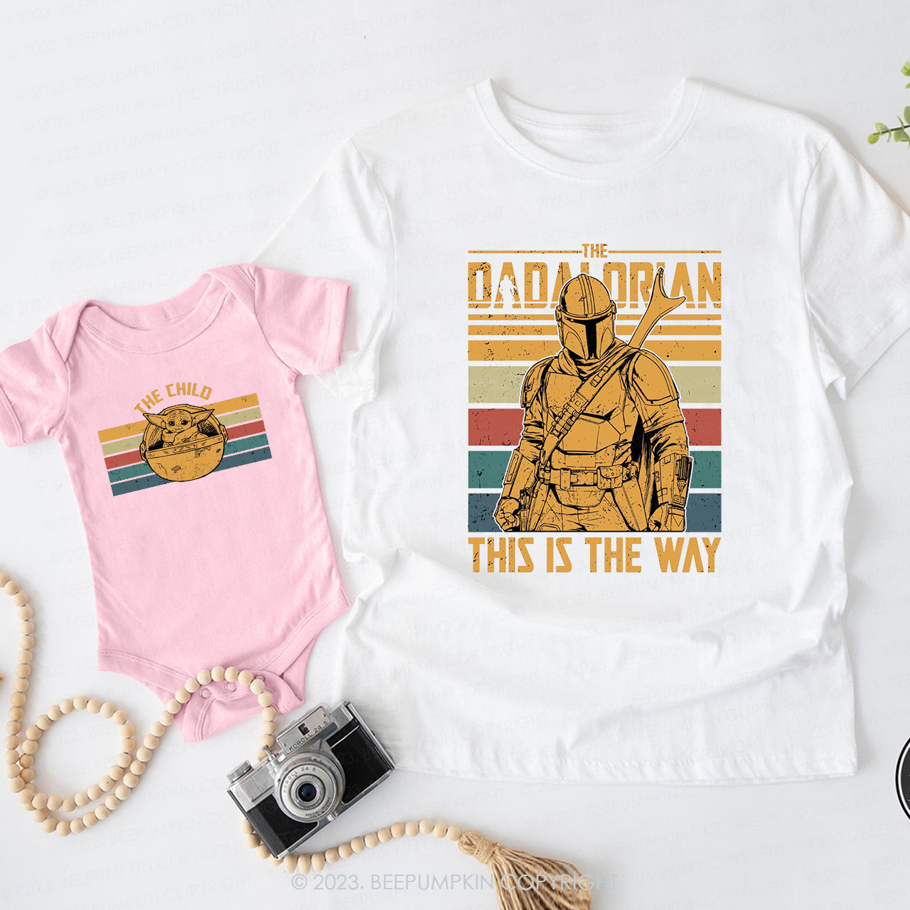 Cool Color Stripes Daddy And Me Matching Shirt