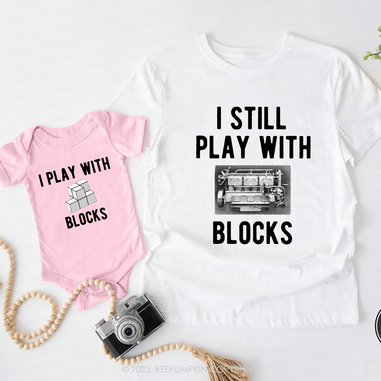 I Still Play With Blocks Daddy And Me Matching Shirt