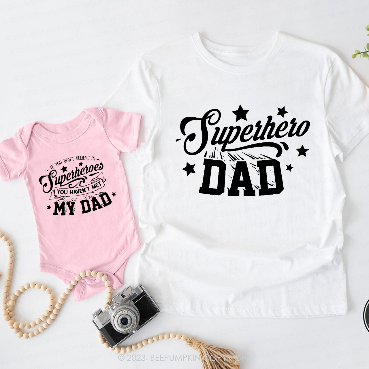 Funny Super Hero Dad Daddy And Me Matching Shirt