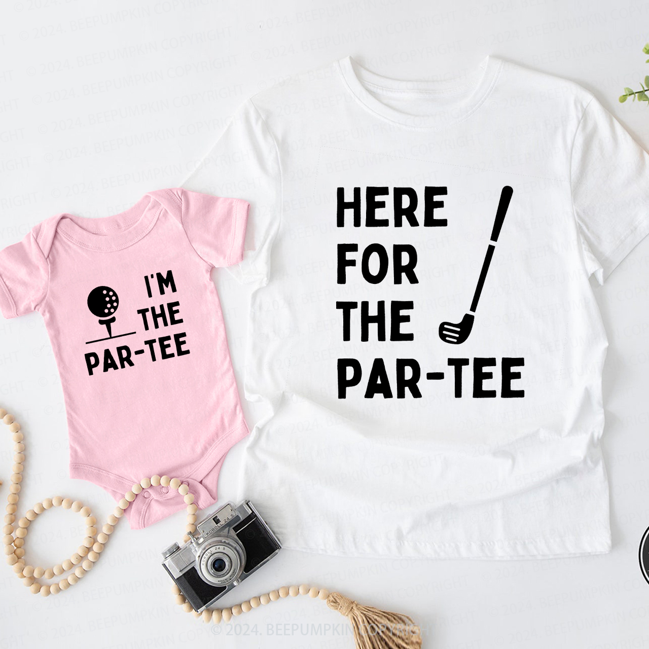 Here For The Par-Tee  Daddy And Me Matching Shirt