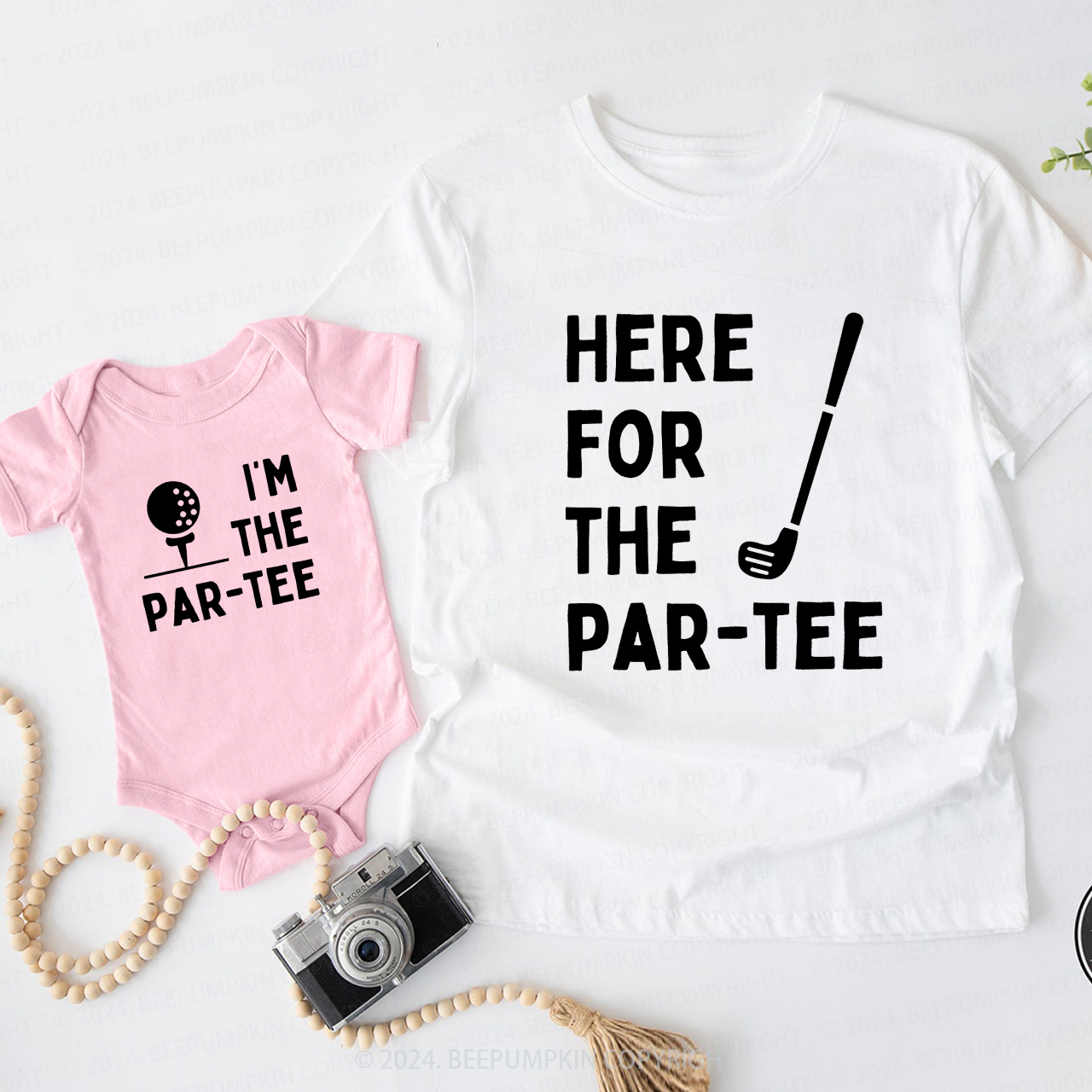 Here For The Par-Tee  Daddy And Me Matching Shirt